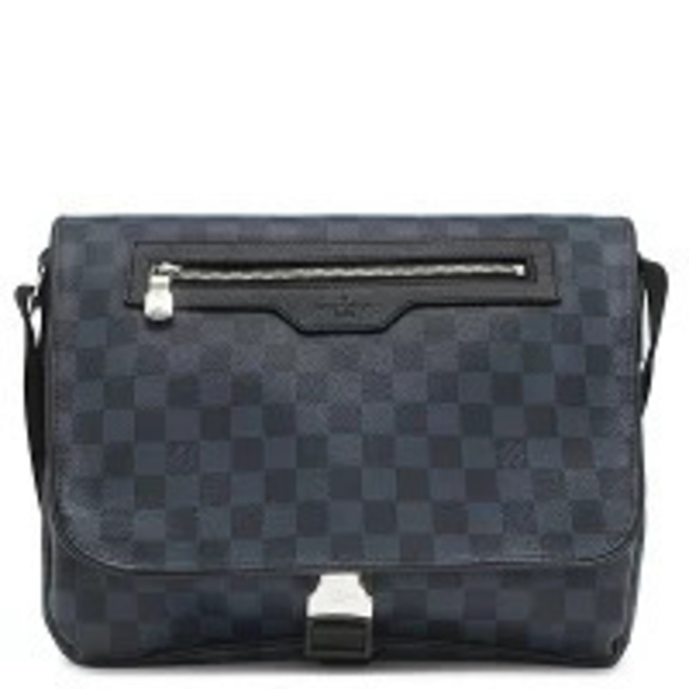Louis Vuitton Shoulder Bag Matchpoint Messenger Damier Canvas Cobalt Blue Black
